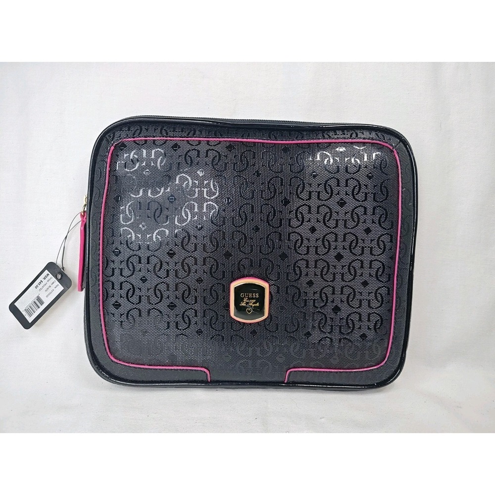 NWT GUESS Frosted Black Tablet iPad Laptop Sleeve Case Pouch Bag